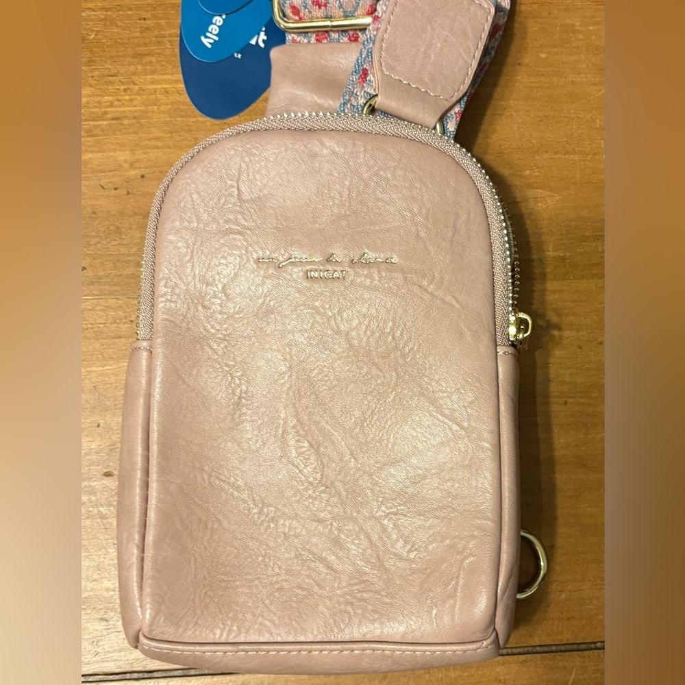 Inicat Crossbody Sling Bag with Patterned Strap